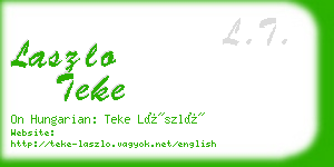 laszlo teke business card